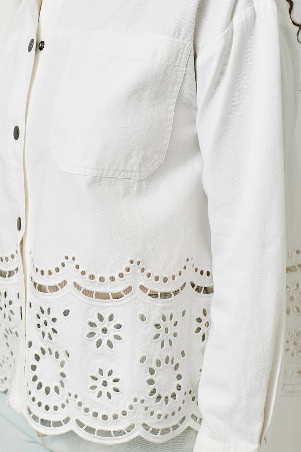 60962 Eyelet Punching Detail Jacket: Washed Grapefruit / Small