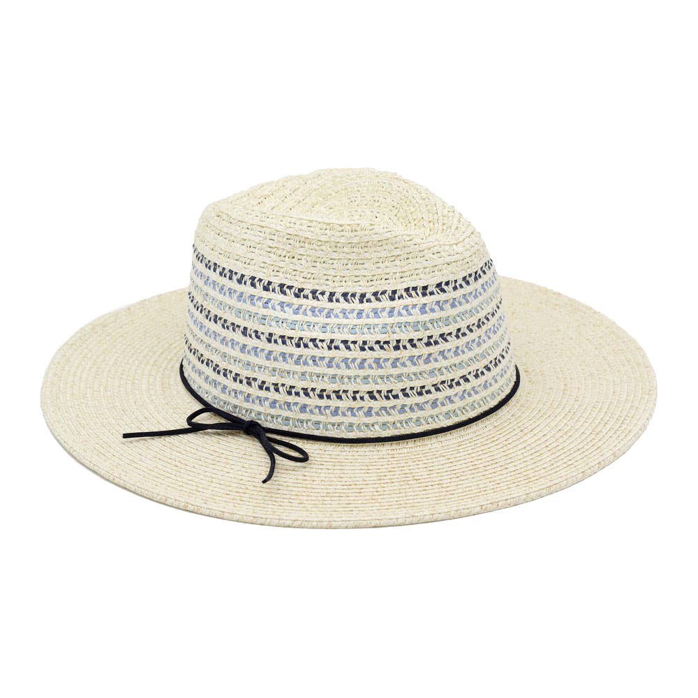 Ribbon Band Multicolor Woven Straw Summer Fedora Hat