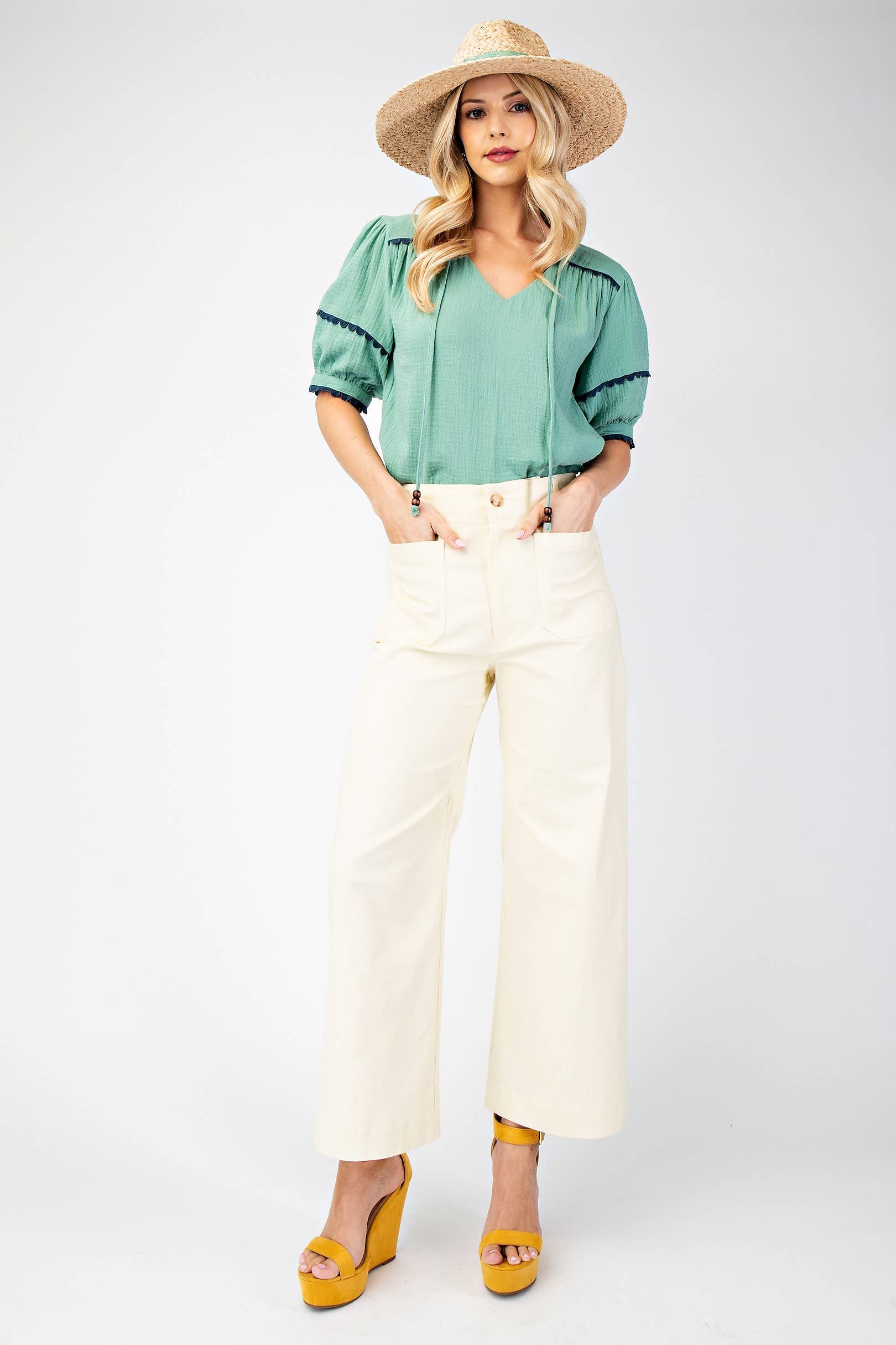 Ankle Cropped Summer Pants: RASPBERRY / 2-2-2 (S-M-L)