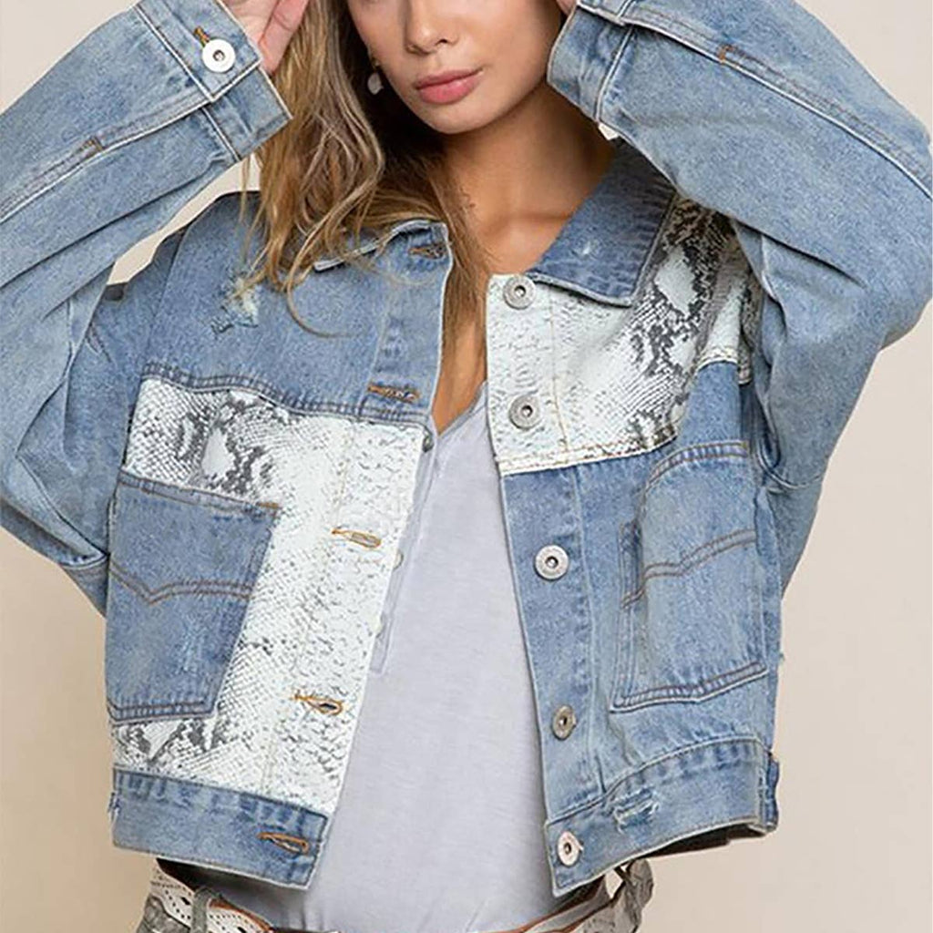 Fashion Leopard Print Ripped Jean Jacket_CWOCO1193: LEOPARD / (L) 1