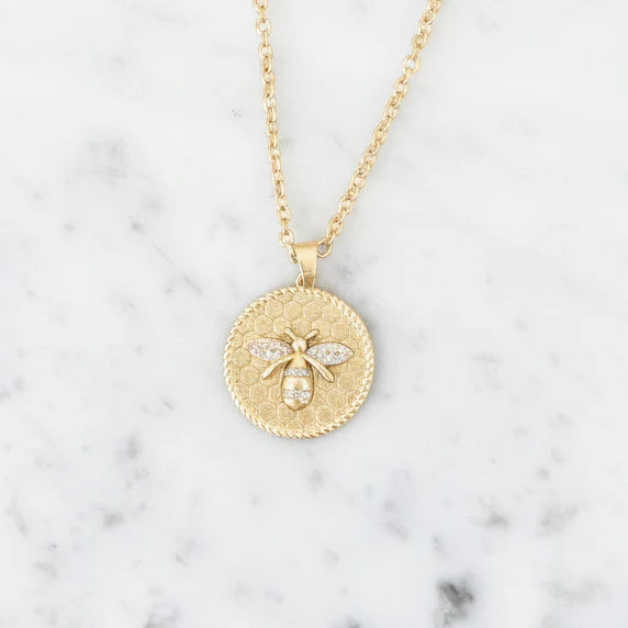 Bee and Hive Pendant Necklace