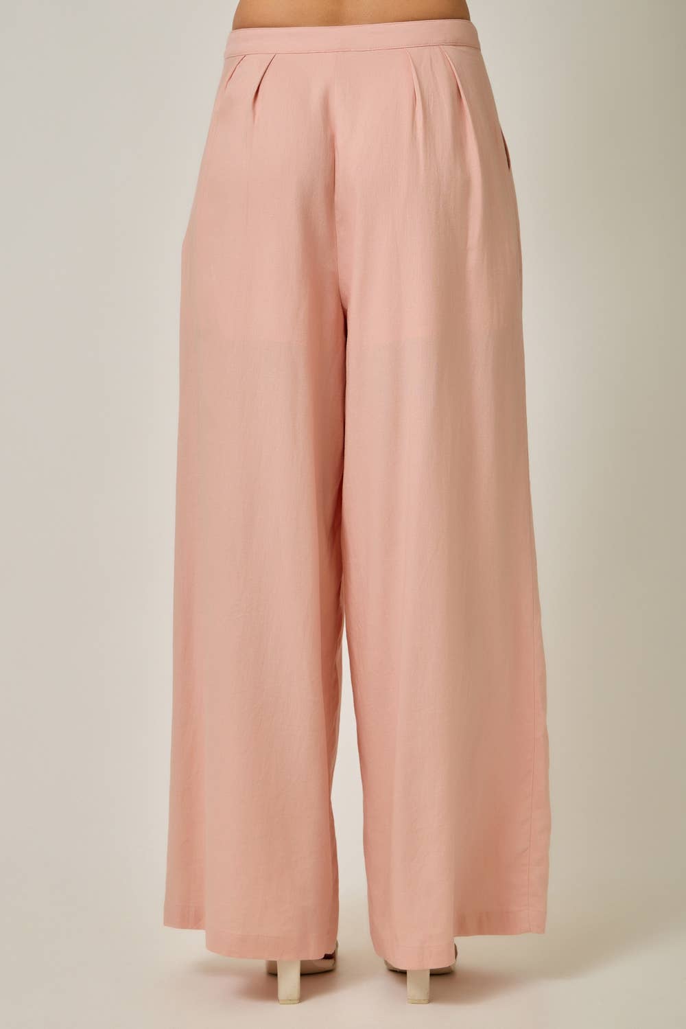 71232 Soft Linen Wide Leg Pants: Dusty Rose / Small