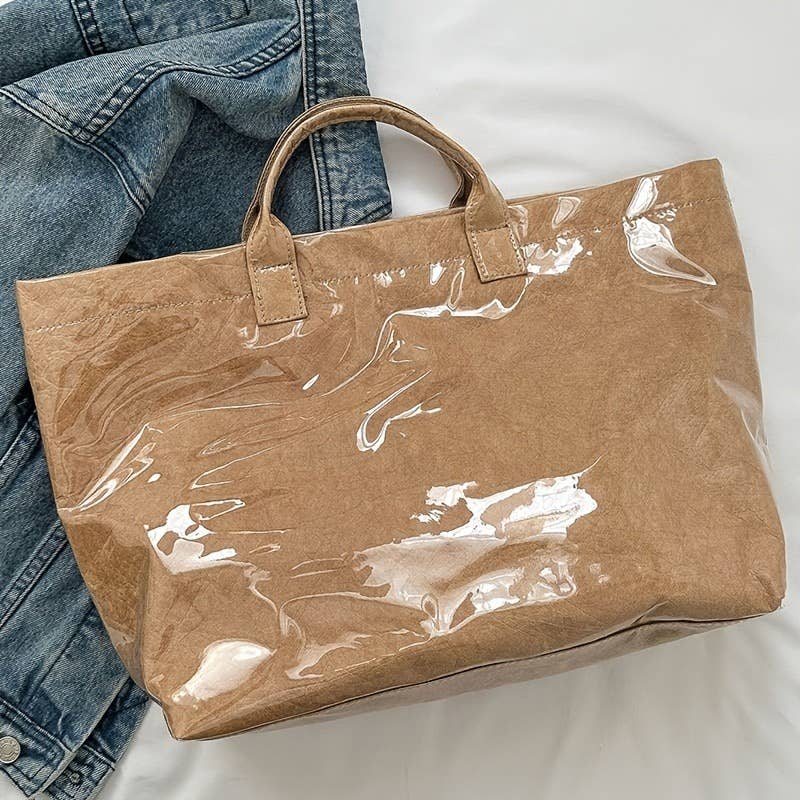 PVC Tote Bag for Women Clear Plastic Handbag Large Work: Blue