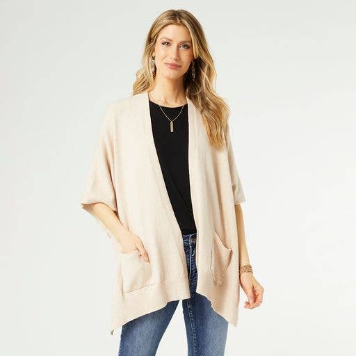 Alani Lightweight Cardigan with Pockets: Bright White / One Size