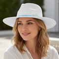 Anchor Detail Nautical Rope Band Sheer Brim Woven Sun Hat: White