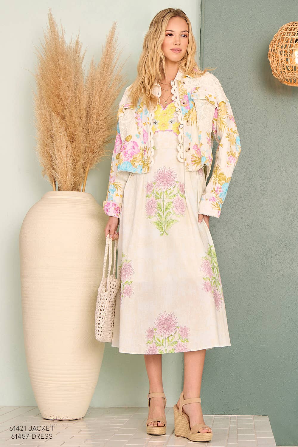 Floral Mixed Media Jacket