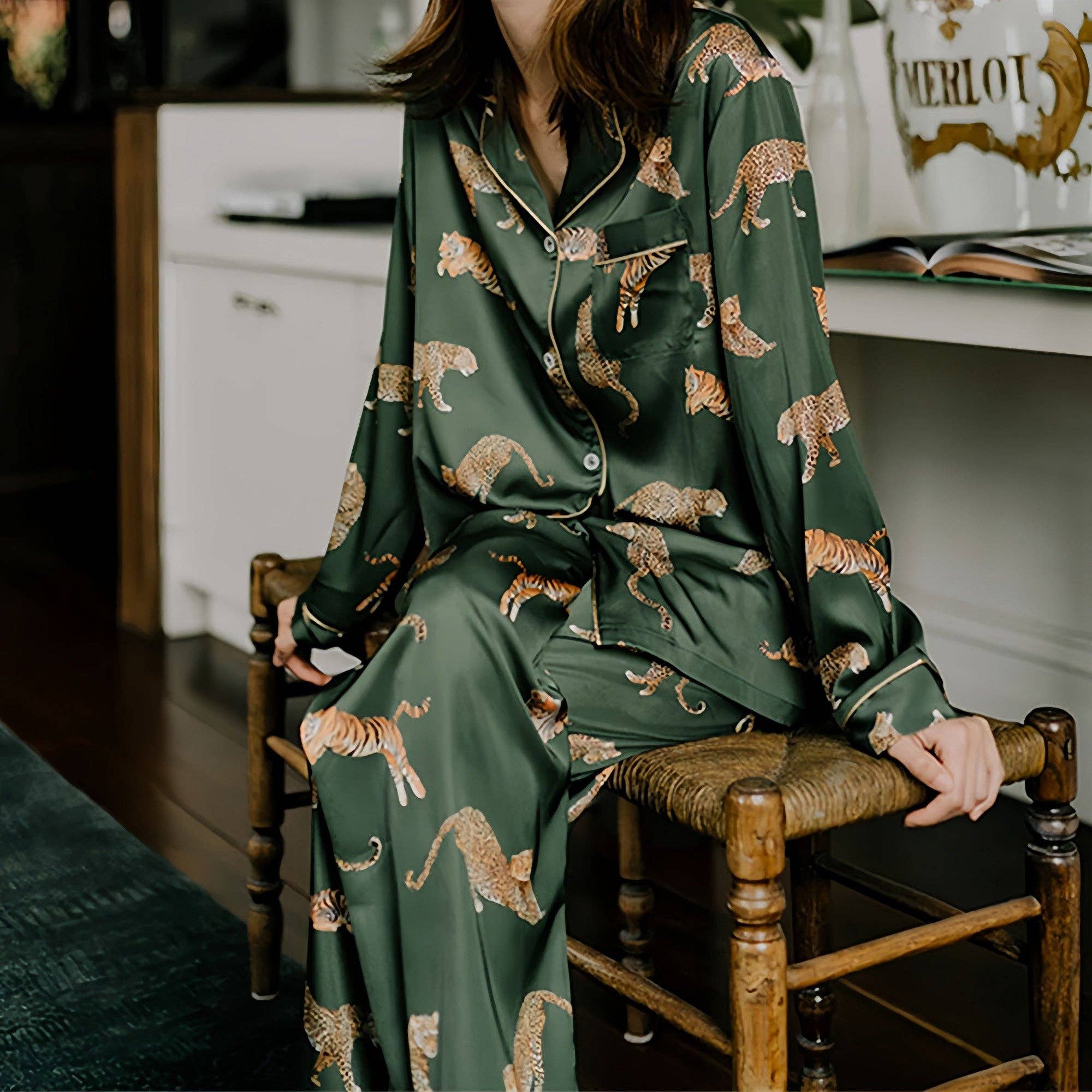Long Sleeve Button Front Pajama Set