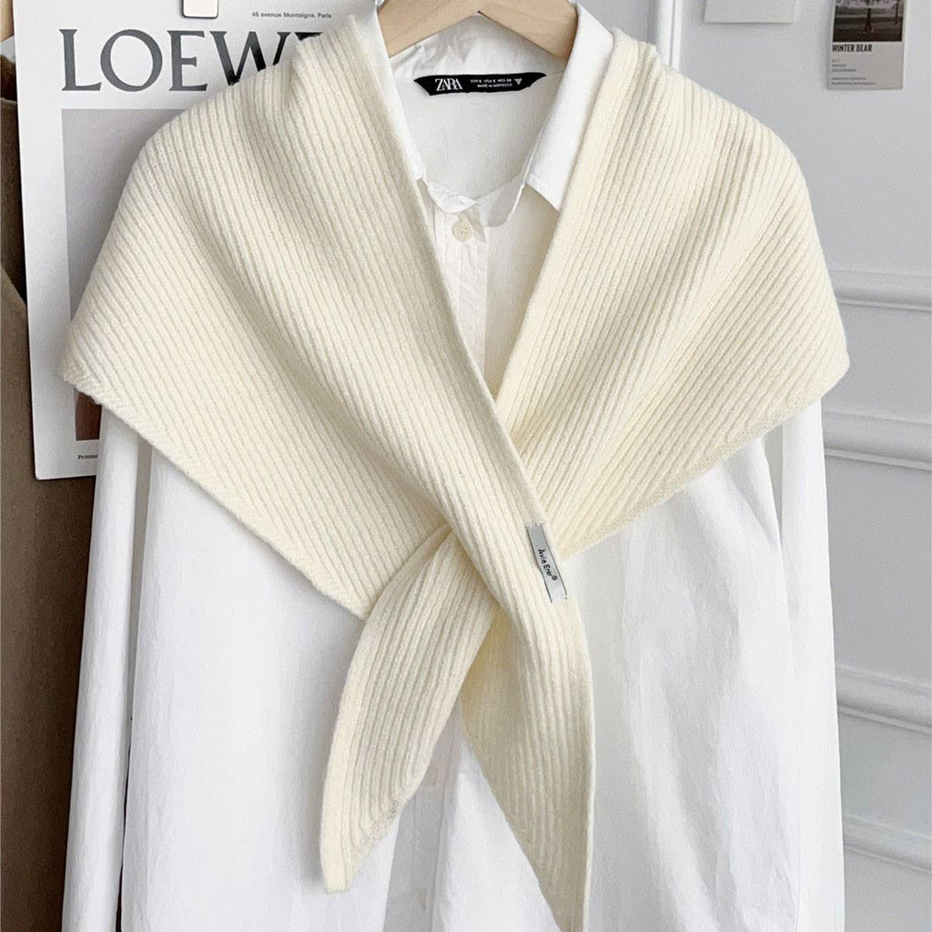 Solid Cross Triangle Shawl Casual Wrap_CWOV00265: BLUE / (OS) 1