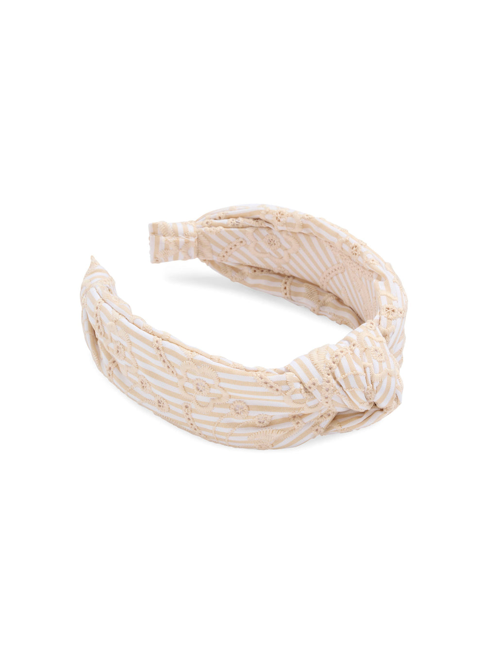 EYELET STRIPED HEADBAND: BLUE