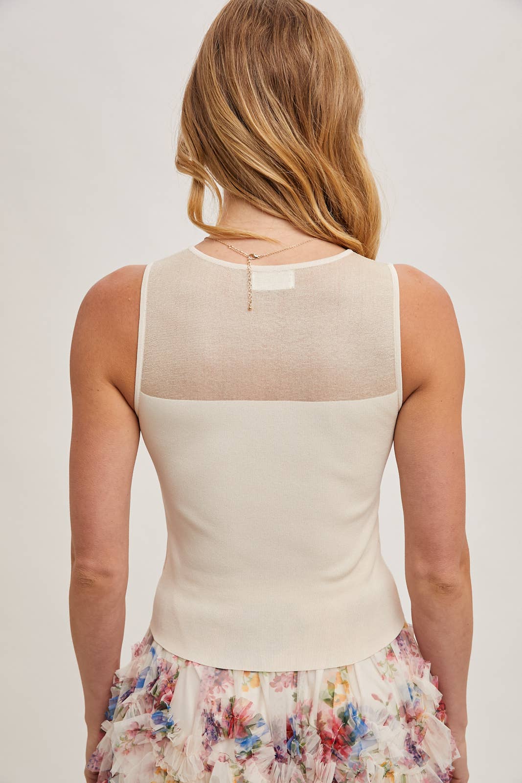 SWEETHEART NECK KNIT TANK - EASTER DAY: ROSE / L