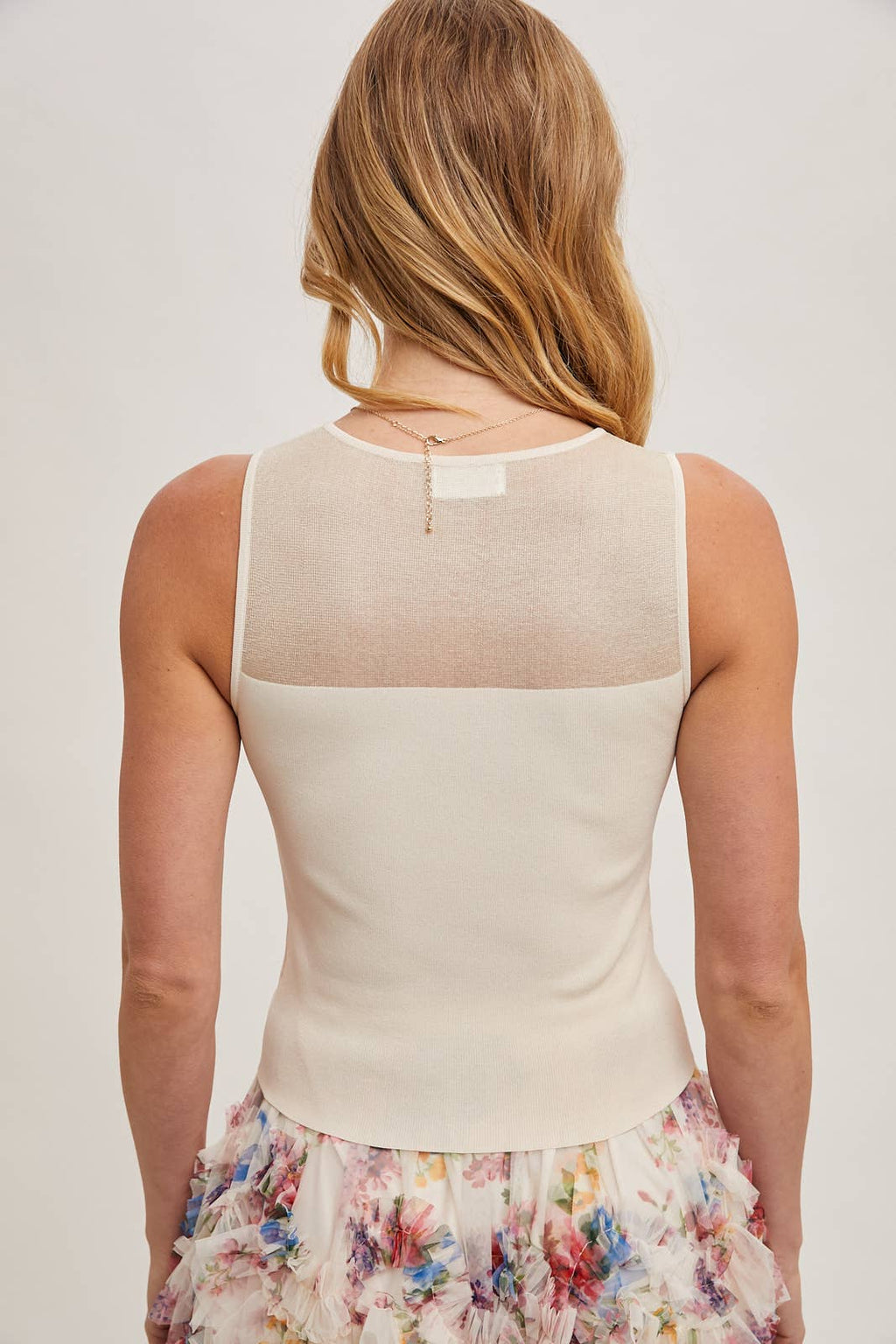 SWEETHEART NECK KNIT TANK - EASTER DAY: SHELL / S
