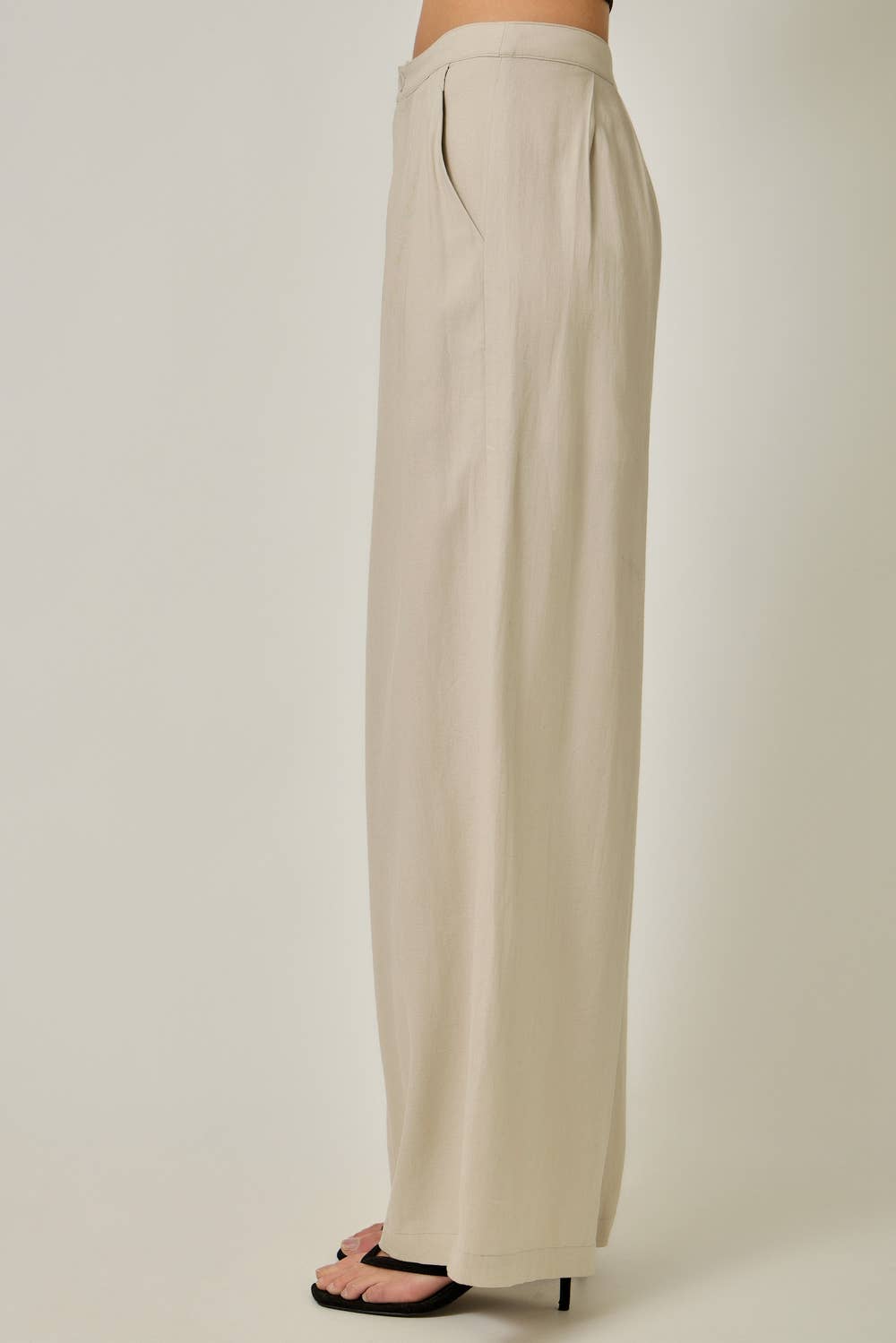 71232 Soft Linen Wide Leg Pants: Dusty Rose / Small