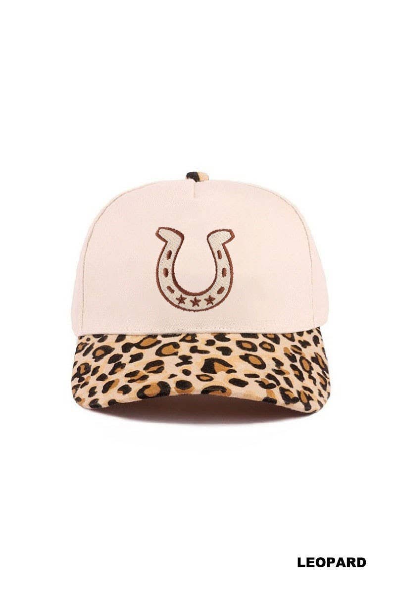 Horseshoe Two Tone Cotton Hat: FLORAL / 1(ONE SIZE)