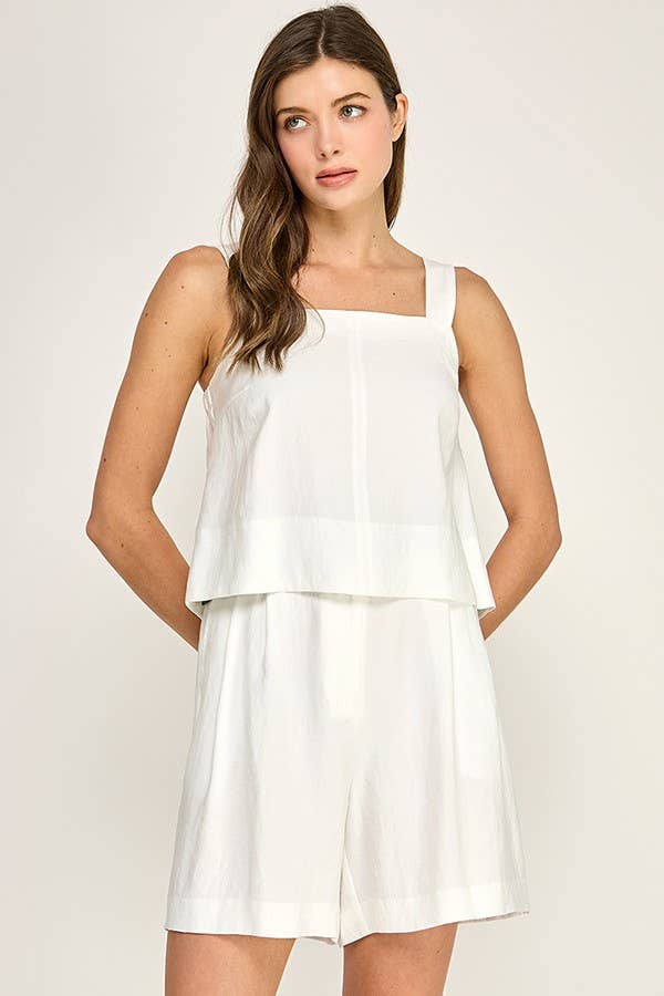 LIGHTWEIGHT CAMI TOP: White / S