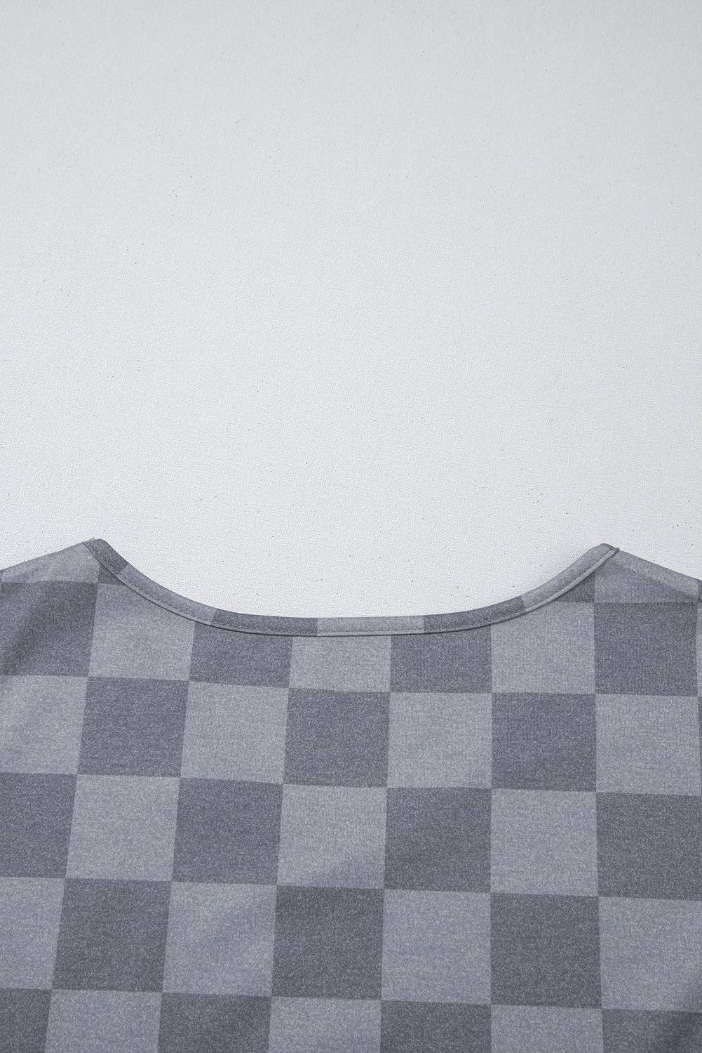 Beige Checkered Lounge Set V Neck Tee Shorts: Beige / 95%Polyester+5%Elastane / XL
