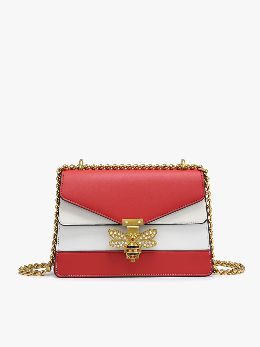 PP2051 Keri Jeweled Bee Crossbody: Pink