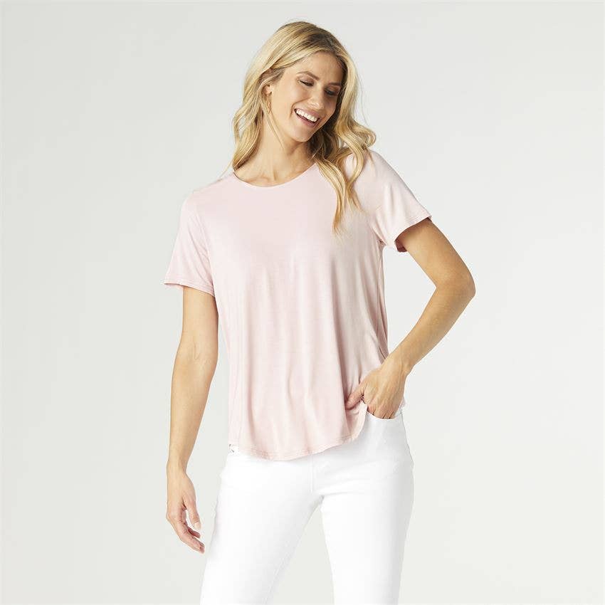 Erin Pleat Back Tee: Black / L/XL