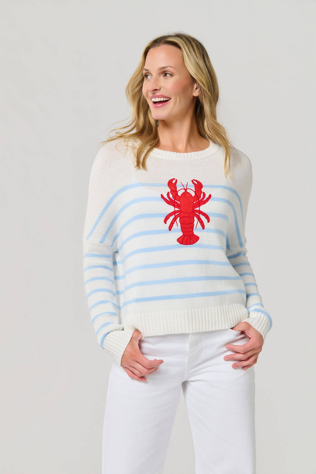 LOBSTER RELAXED FASHION FIT SWEATER: MEDIUM