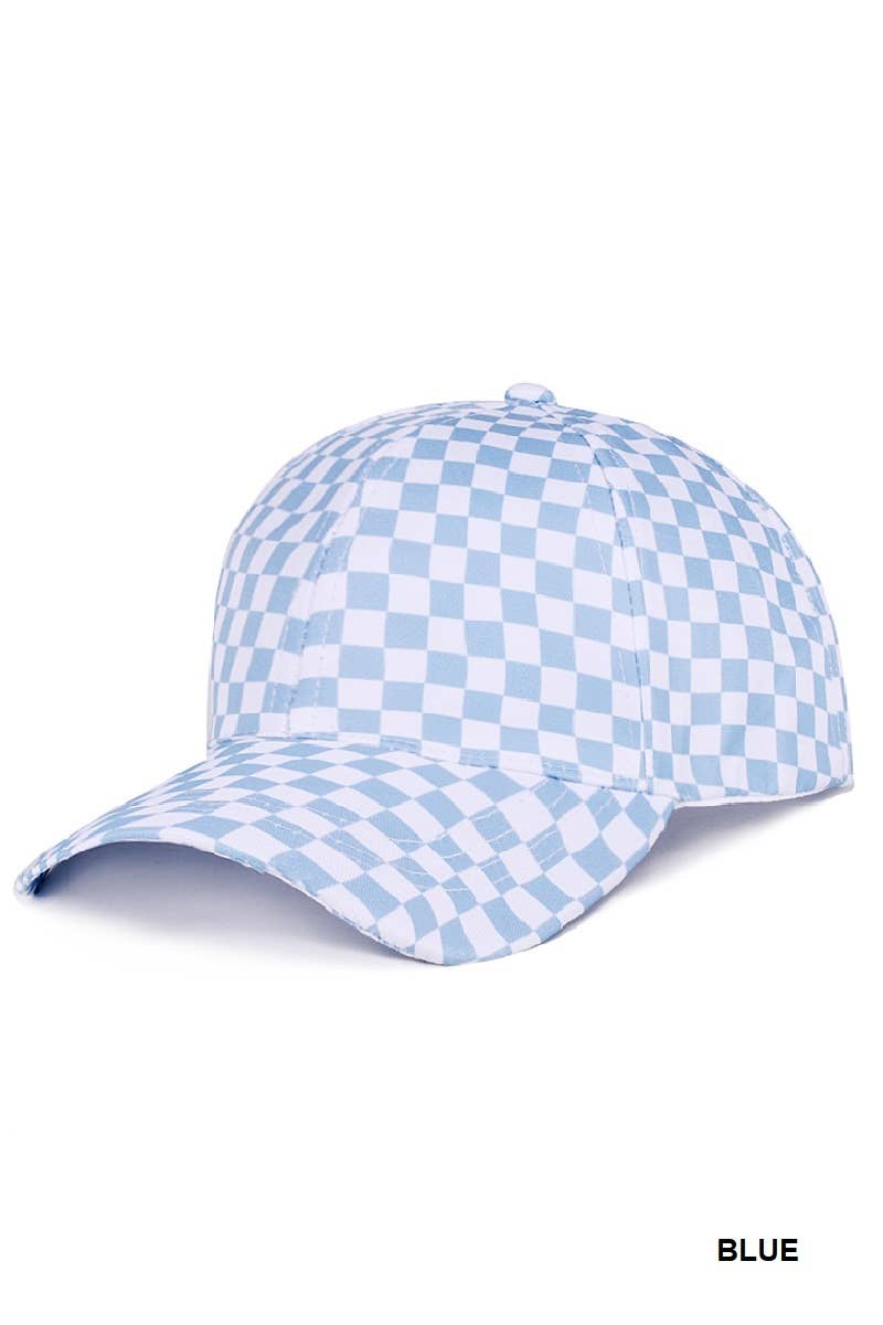 Checkered Pattern Baseball Cap: LT ROSE / 1(ONE SIZE)
