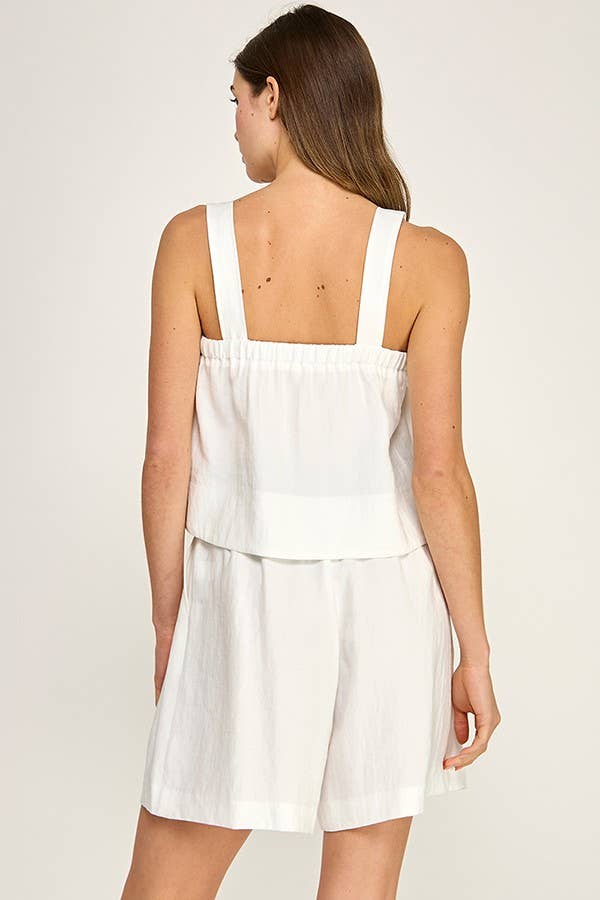 LIGHTWEIGHT CAMI TOP: White / L