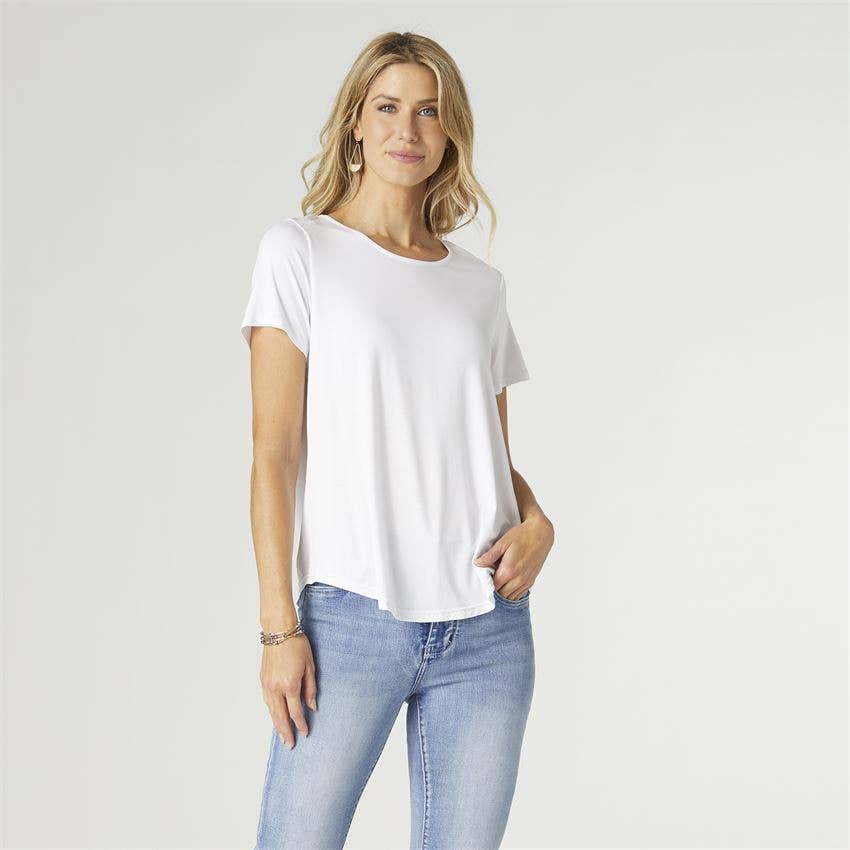 Erin Pleat Back Tee: Black / L/XL