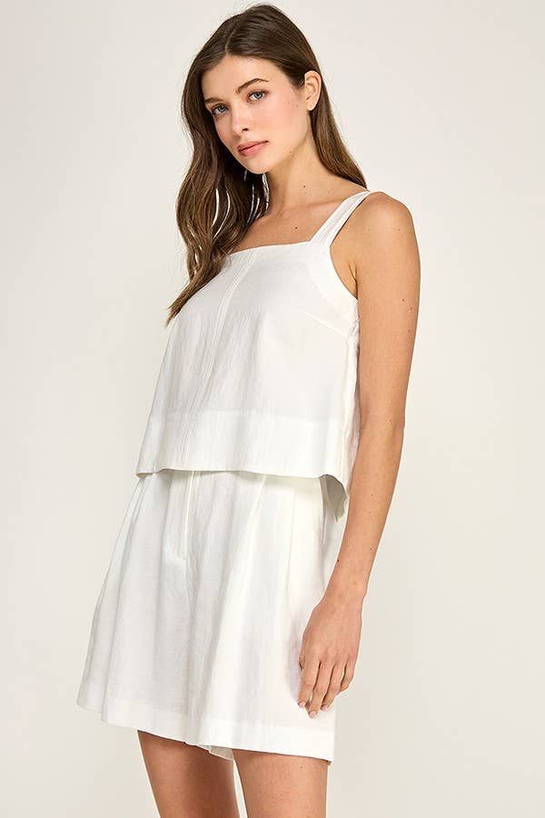 LIGHTWEIGHT CAMI TOP: White / M