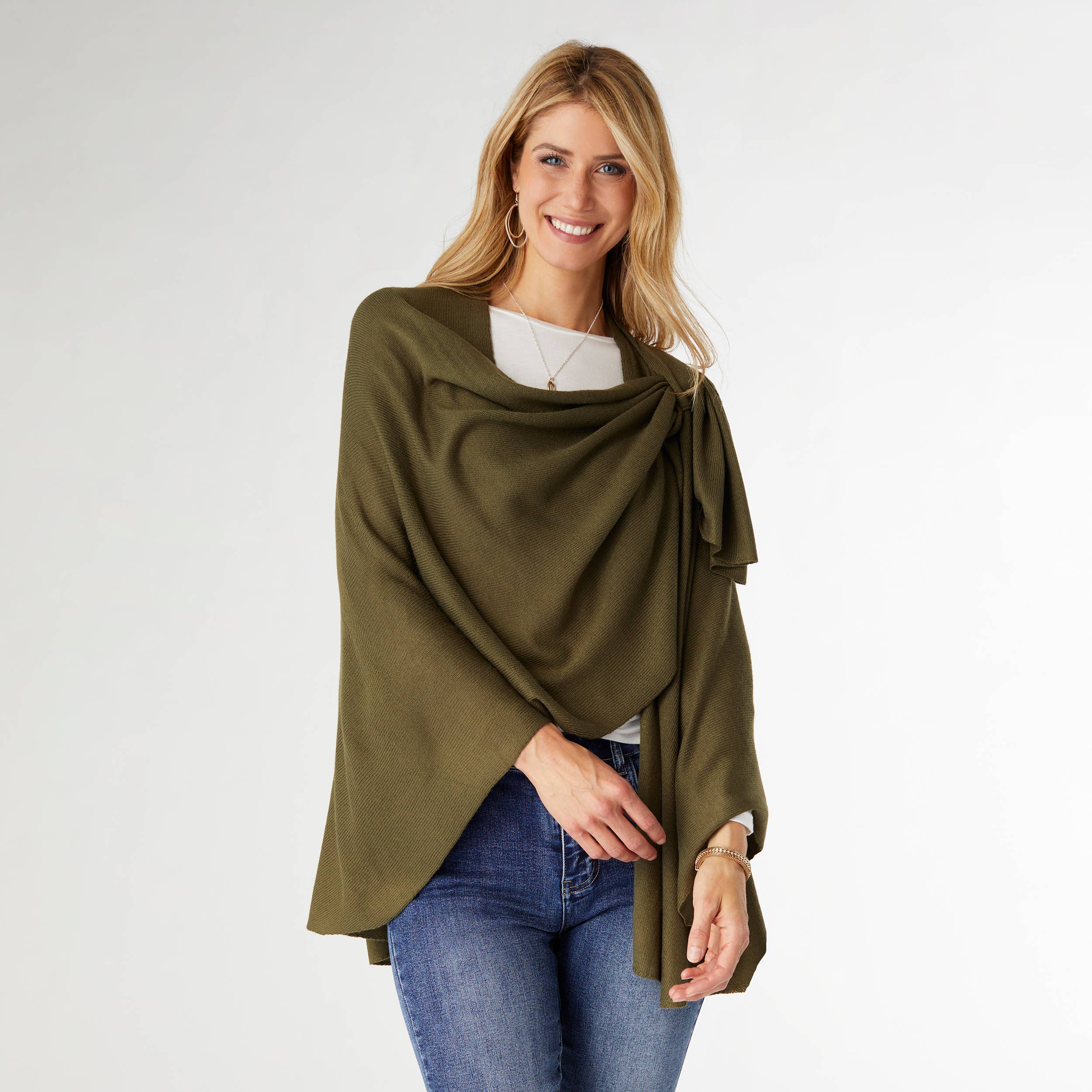 Kiara Pull Thru Wrap: Denim / One Size