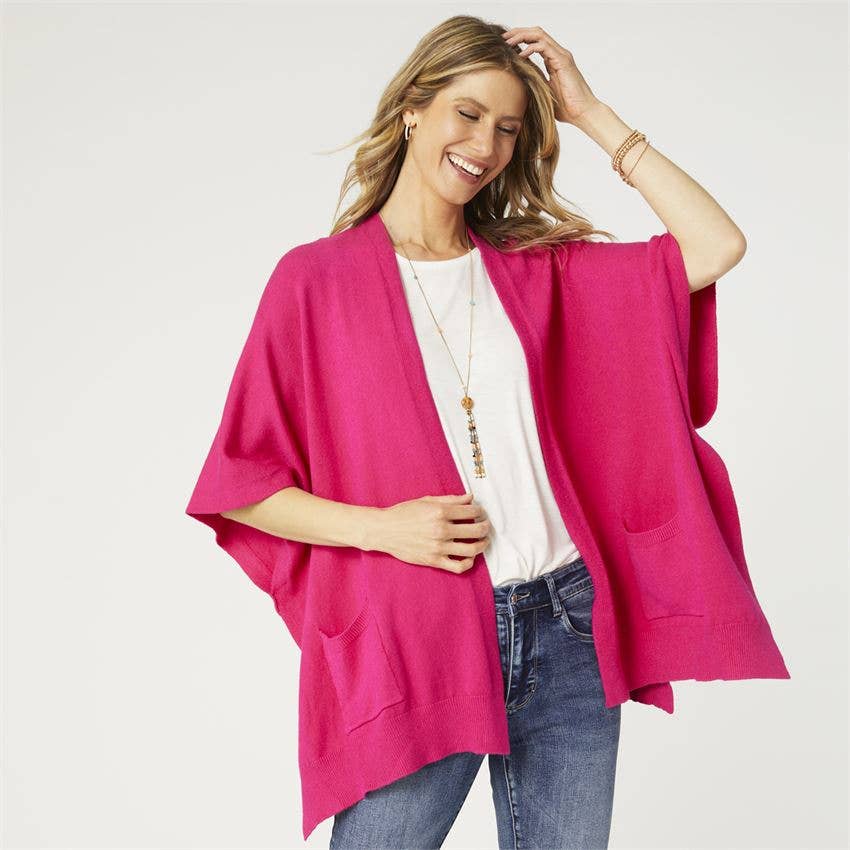 Alani Lightweight Cardigan with Pockets: Bright White / One Size