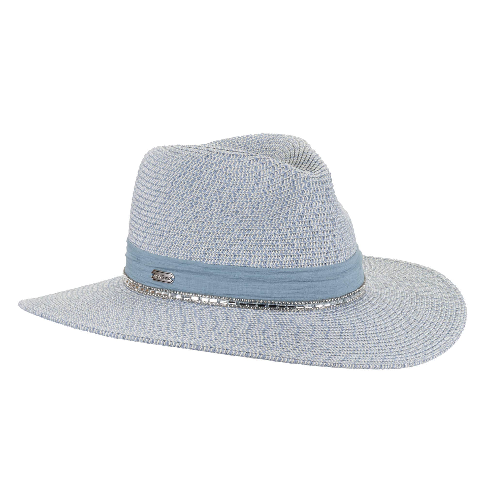 Blue, Paper Braid Safari, Brim 3"