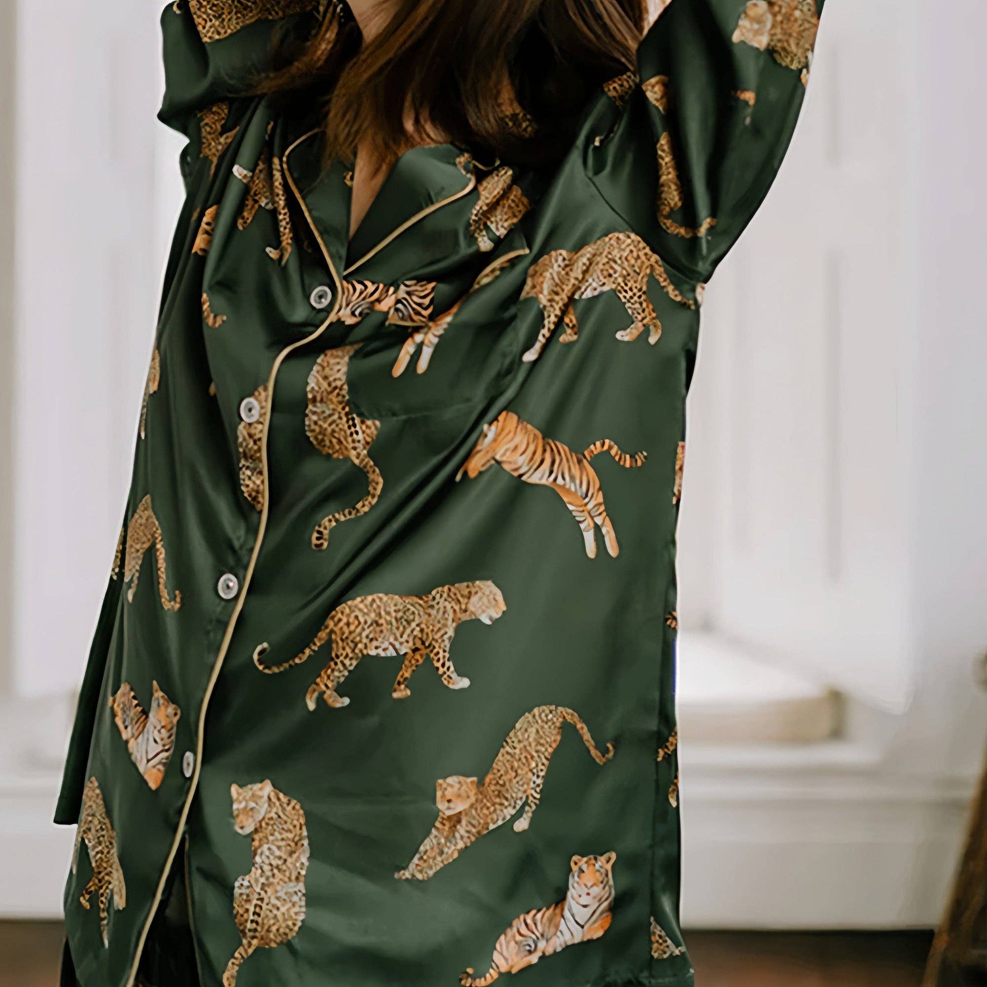 Long Sleeve Button Front Pajama Set
