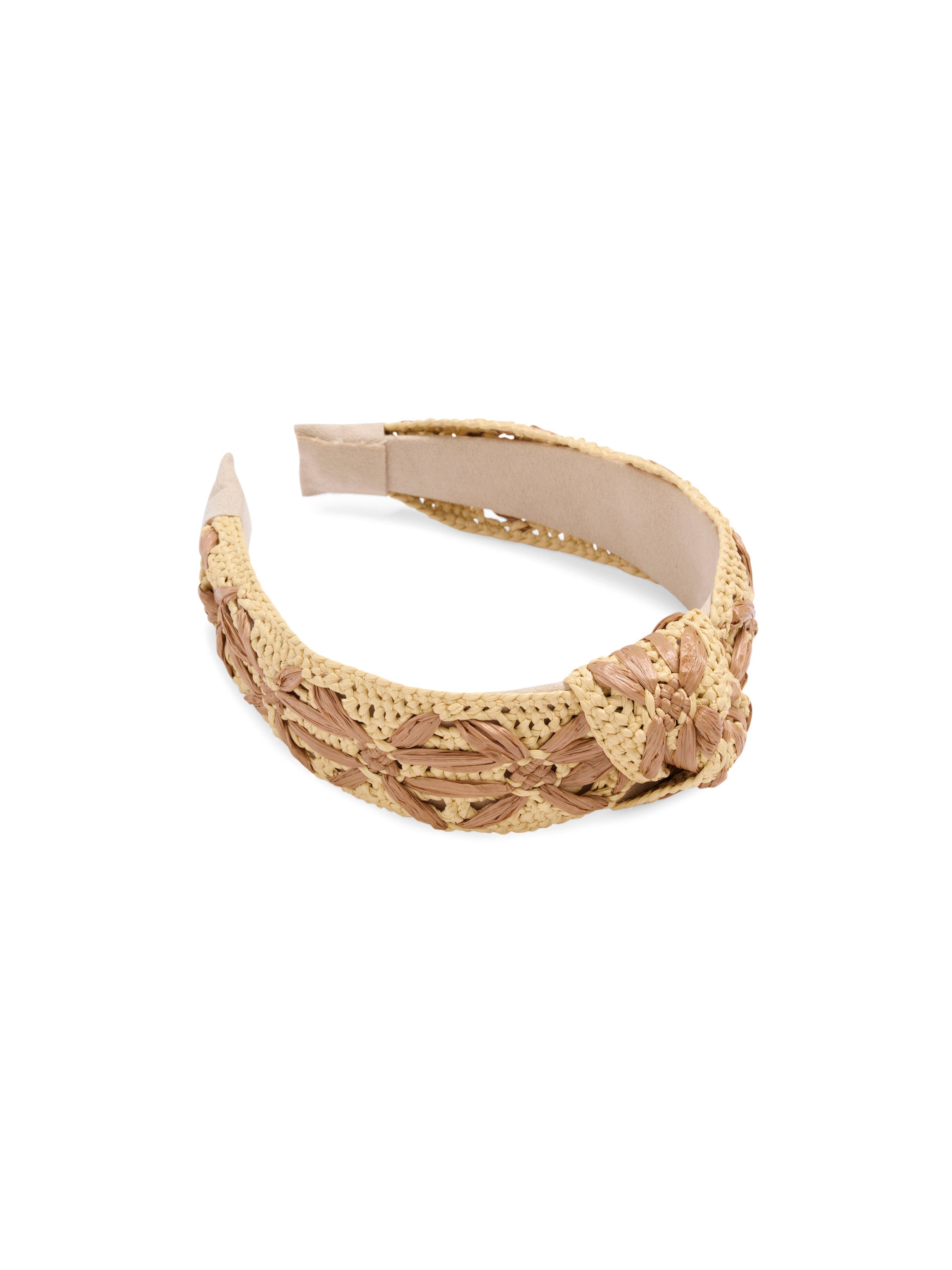 FAUX RAFFIA HEADBAND: WHITE