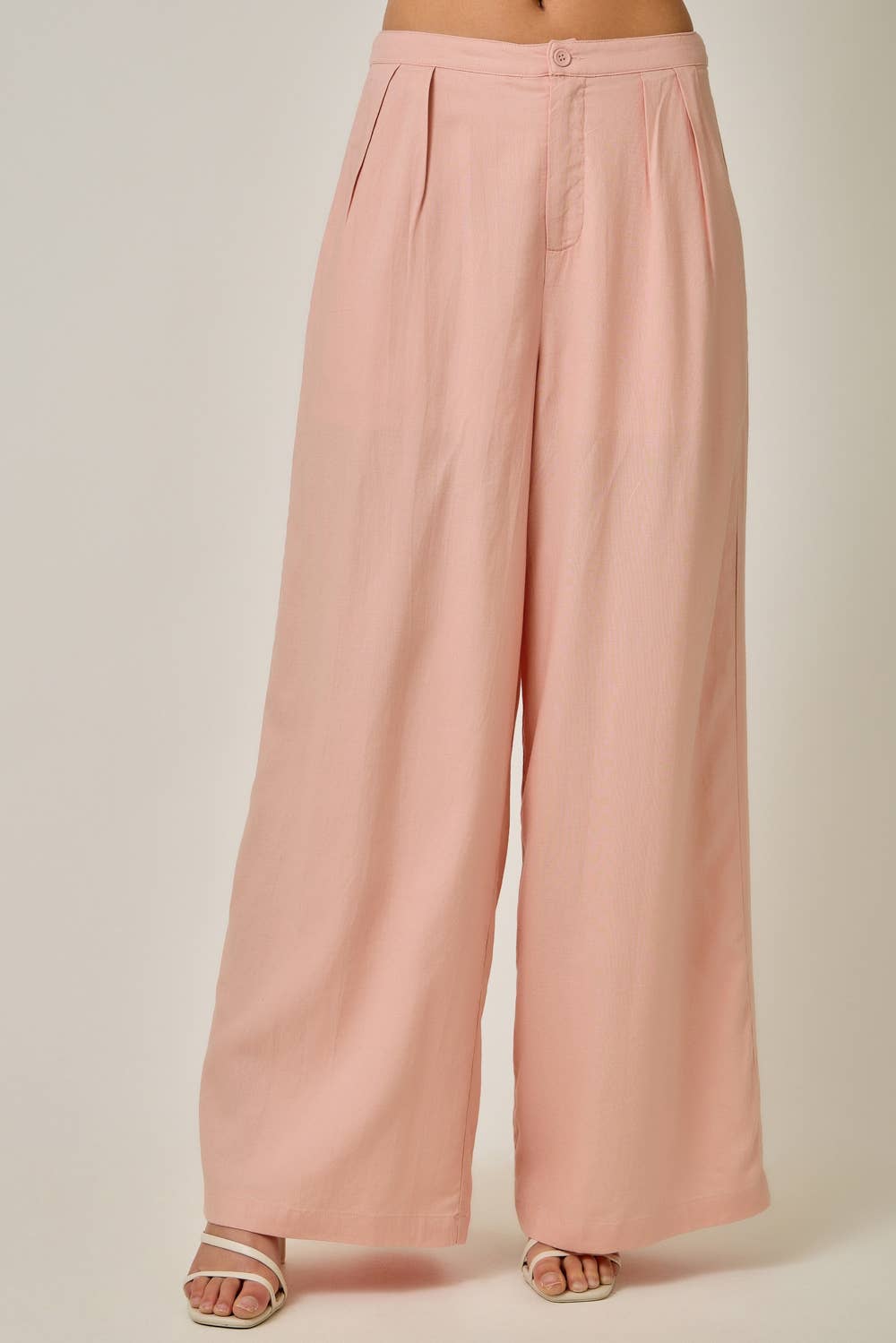 71232 Soft Linen Wide Leg Pants: Dusty Rose / Large