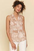 Button Down Sleeveless Shirt