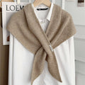 Solid Cross Triangle Shawl Casual Wrap_CWOV00265: KHAKI / (OS) 1