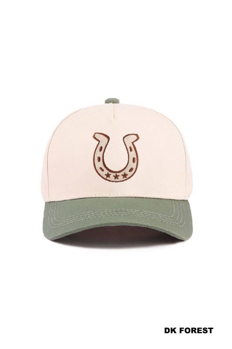 Horseshoe Two Tone Cotton Hat: LEOPARD / 1(ONE SIZE)