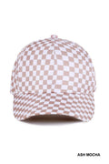 Checkered Pattern Baseball Cap: ASH MOCHA / 1(ONE SIZE)