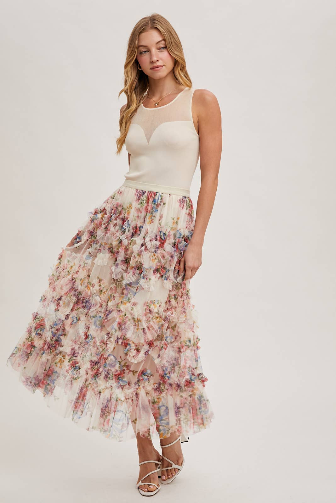 SWEETHEART NECK KNIT TANK - EASTER DAY: SHELL / S