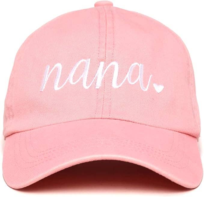 Embroidered Low Profile Baseball Cap - Nana - Pink