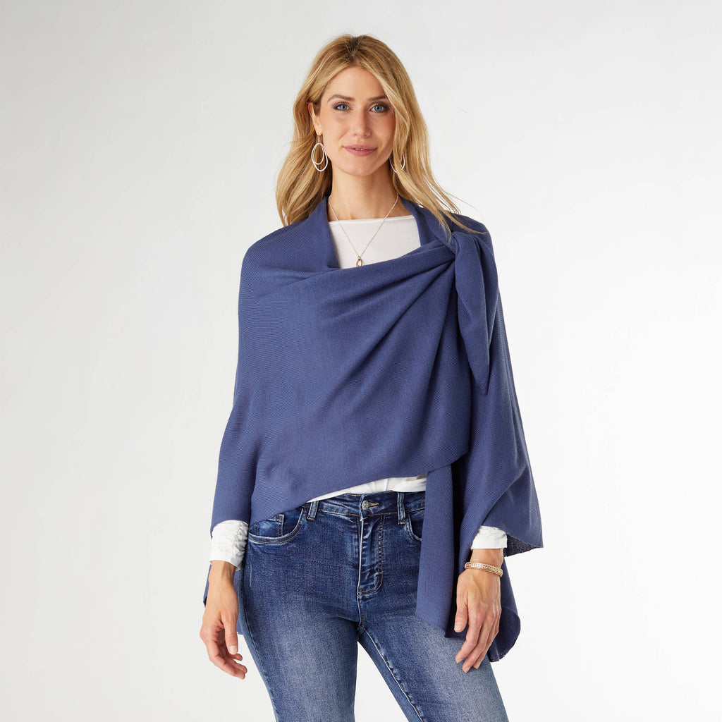 Kiara Pull Thru Wrap: Denim / One Size