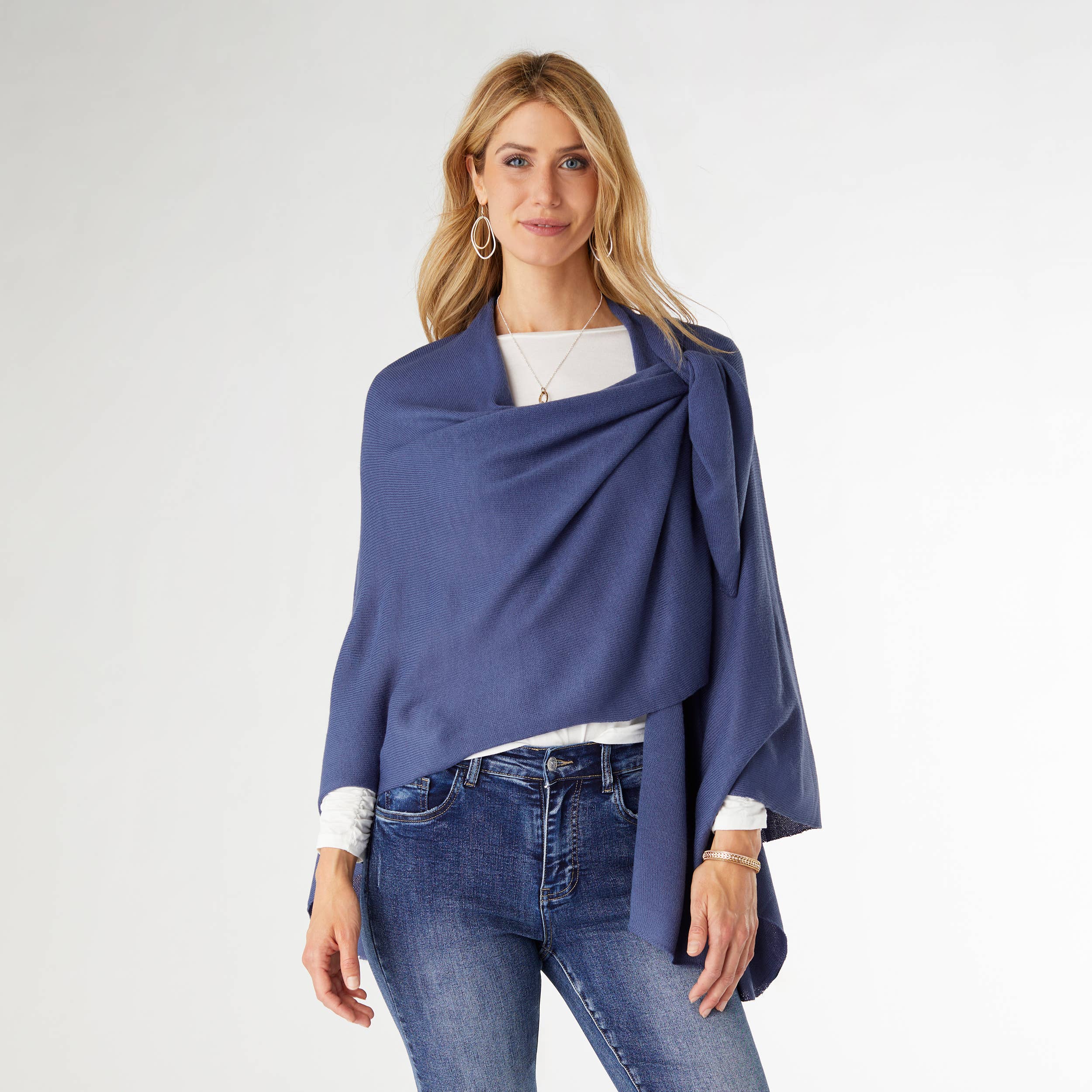 Kiara Pull Thru Wrap: Denim / One Size