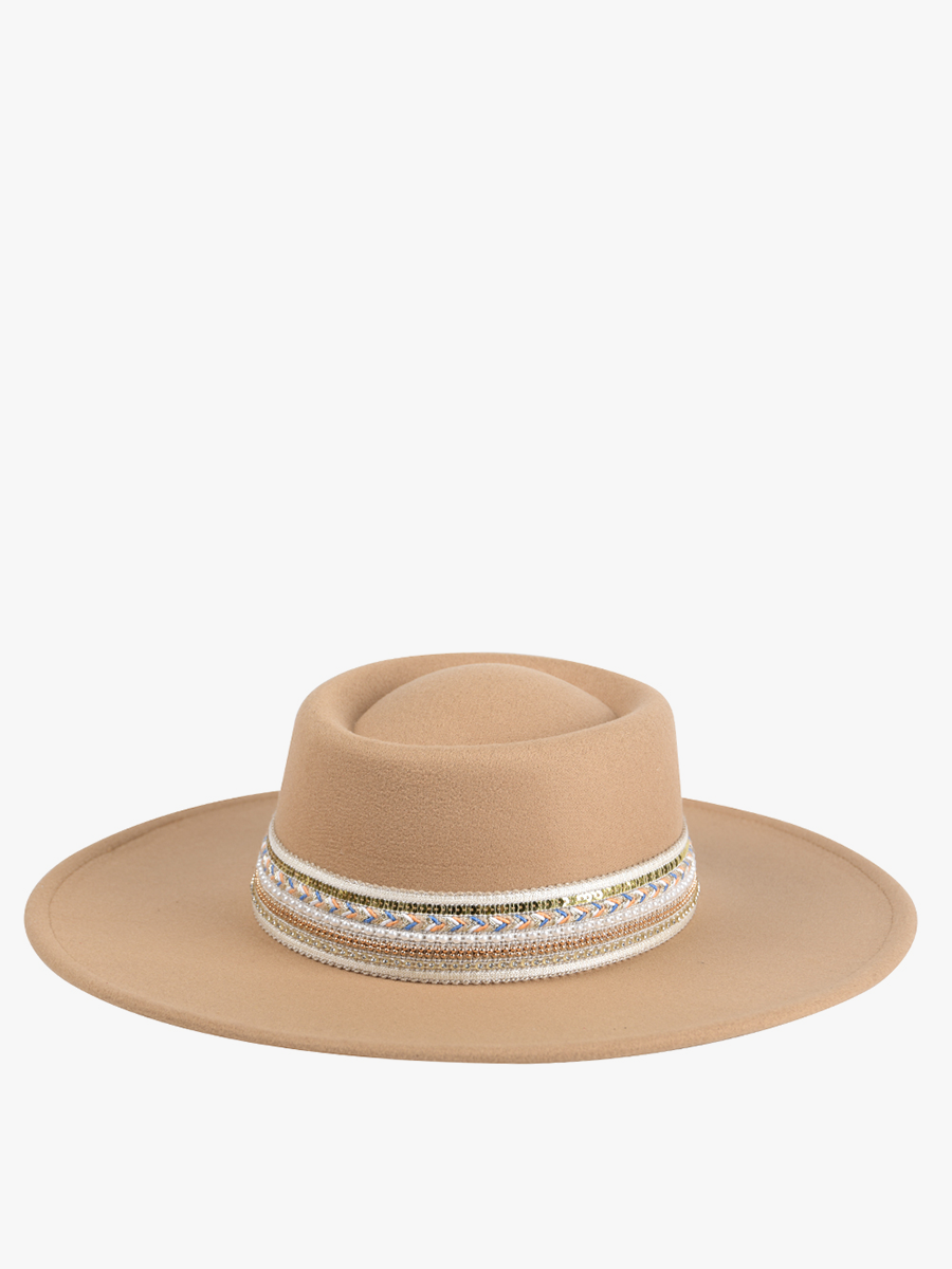 Blaze Multi Trim Wide Brim Fedora
