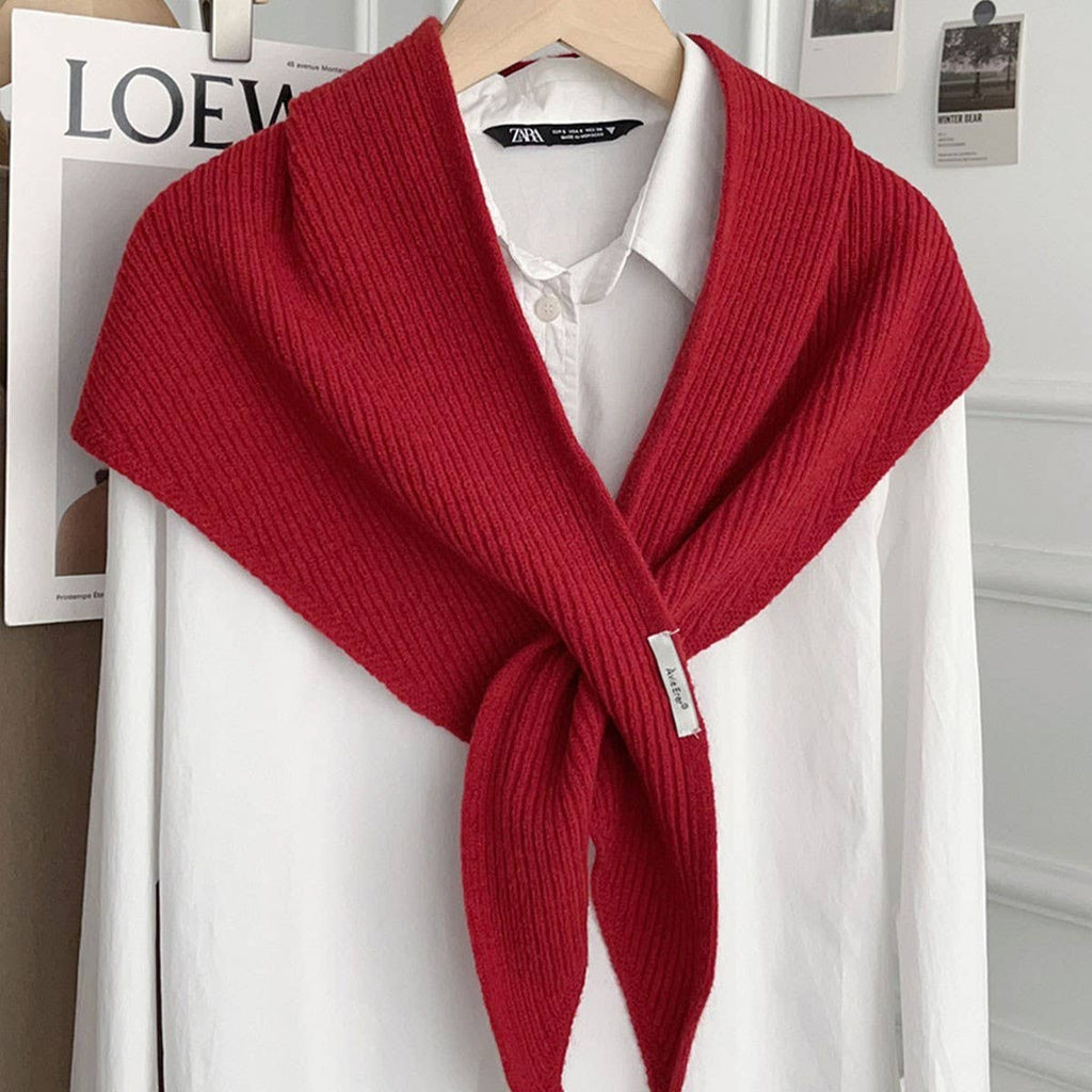 Solid Cross Triangle Shawl Casual Wrap_CWOV00265: KHAKI / (OS) 1