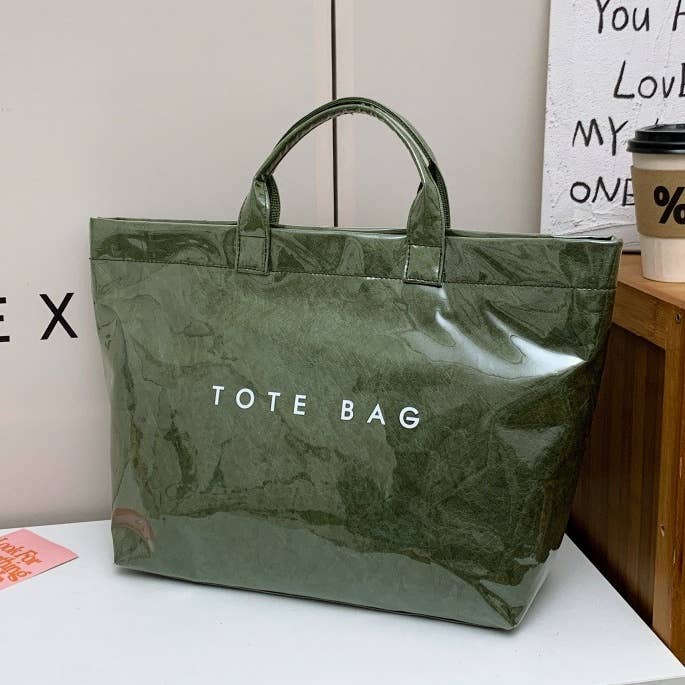 PVC Tote Bag for Women Clear Plastic Handbag Large Work: Blue
