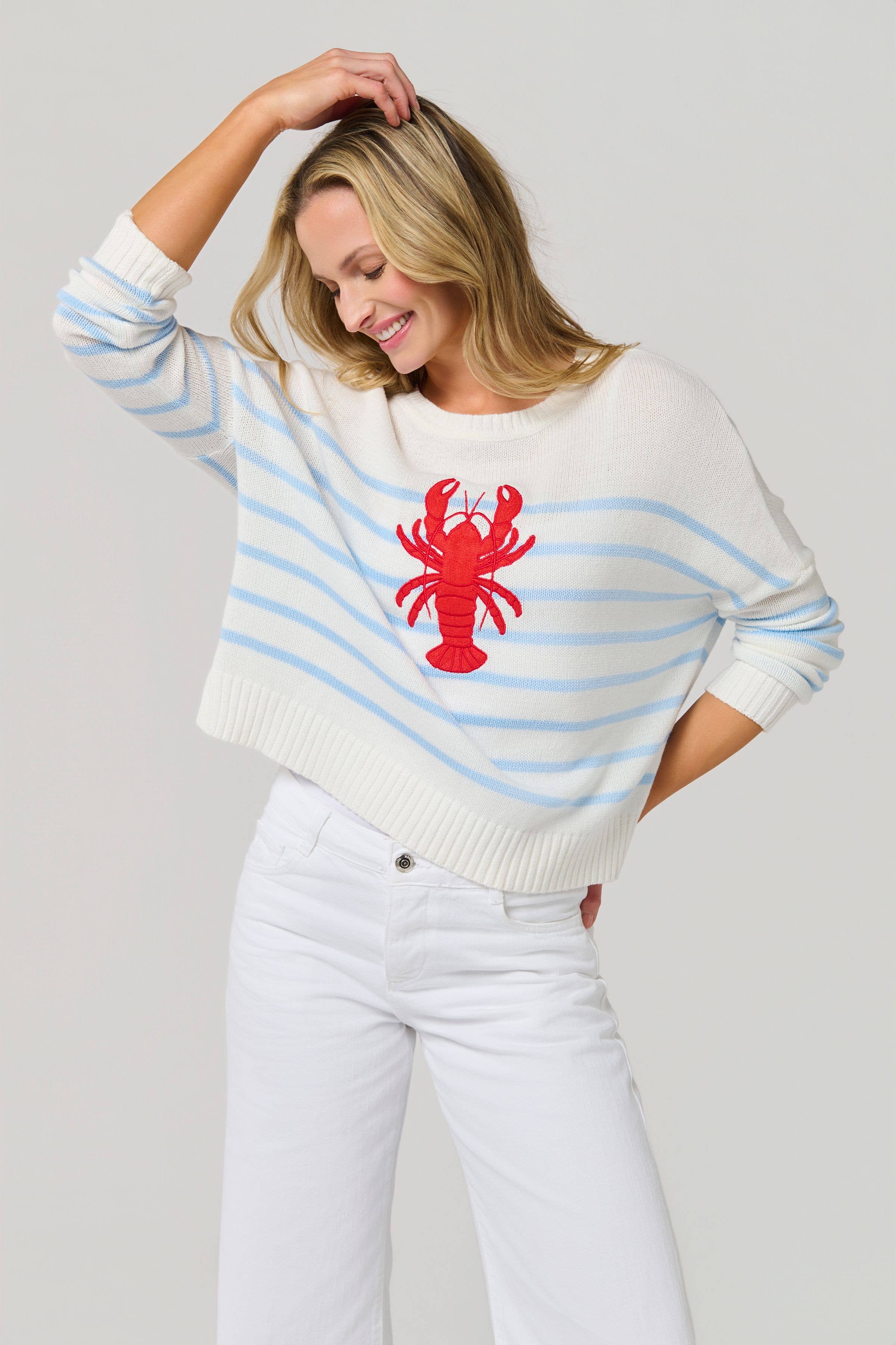 LOBSTER RELAXED FASHION FIT SWEATER: MEDIUM