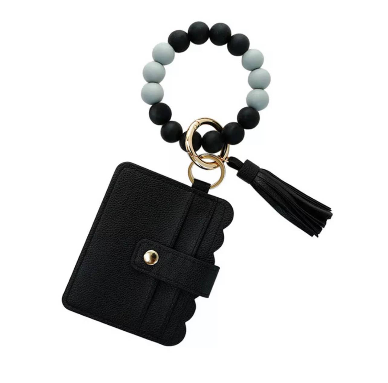 Wallet Wristlet Silicone Bead Tassel Keychain
