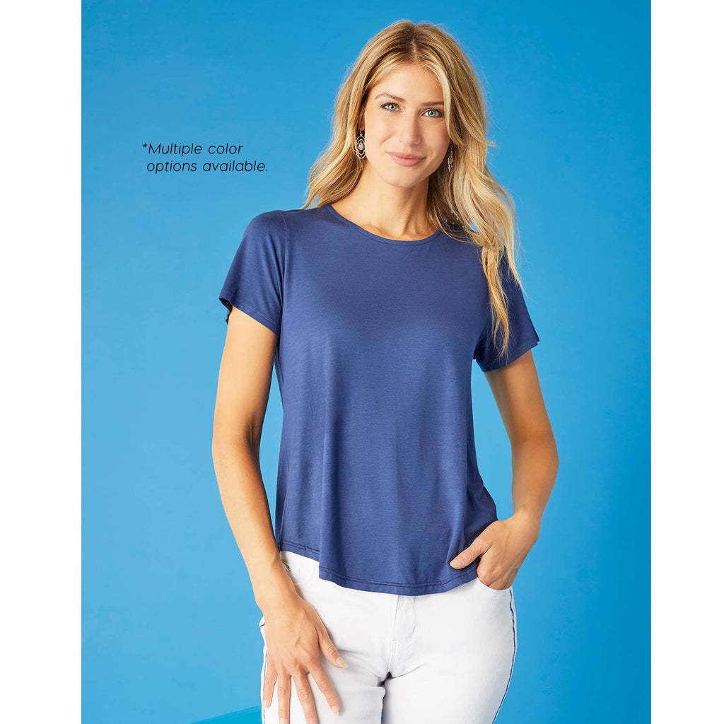 Erin Pleat Back Tee: Black / L/XL