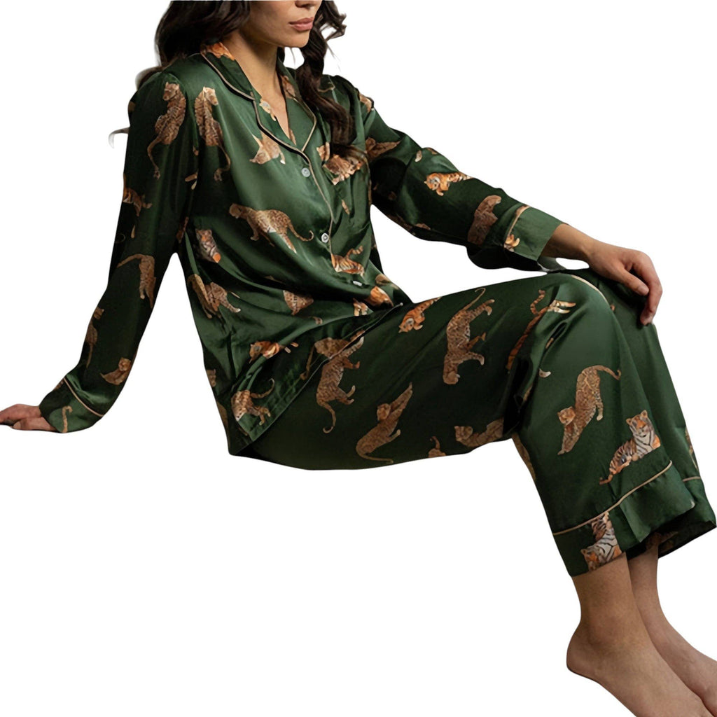 Long Sleeve Button Front Pajama Set