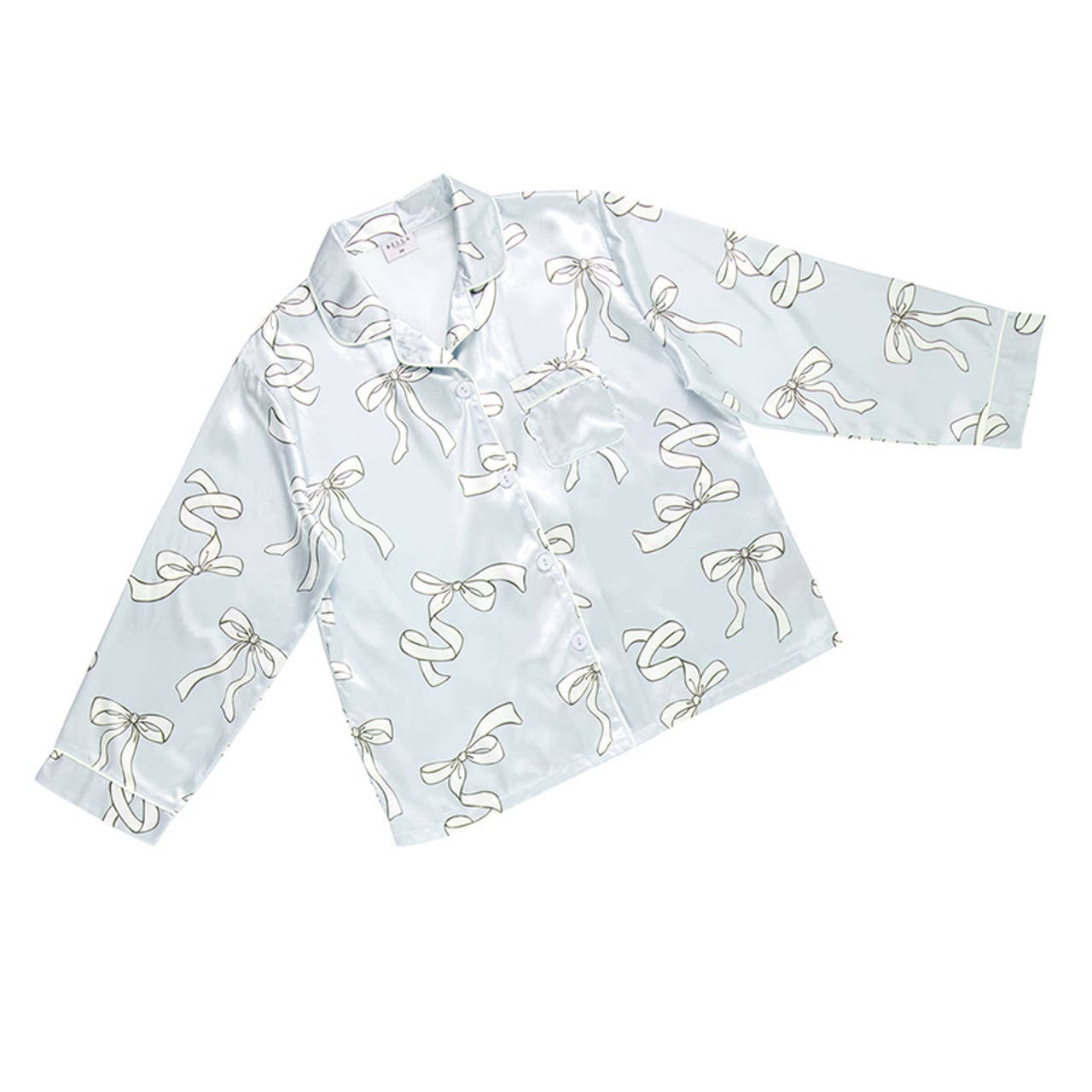 Long Sleeve PJ Set - Blue Bow: LG