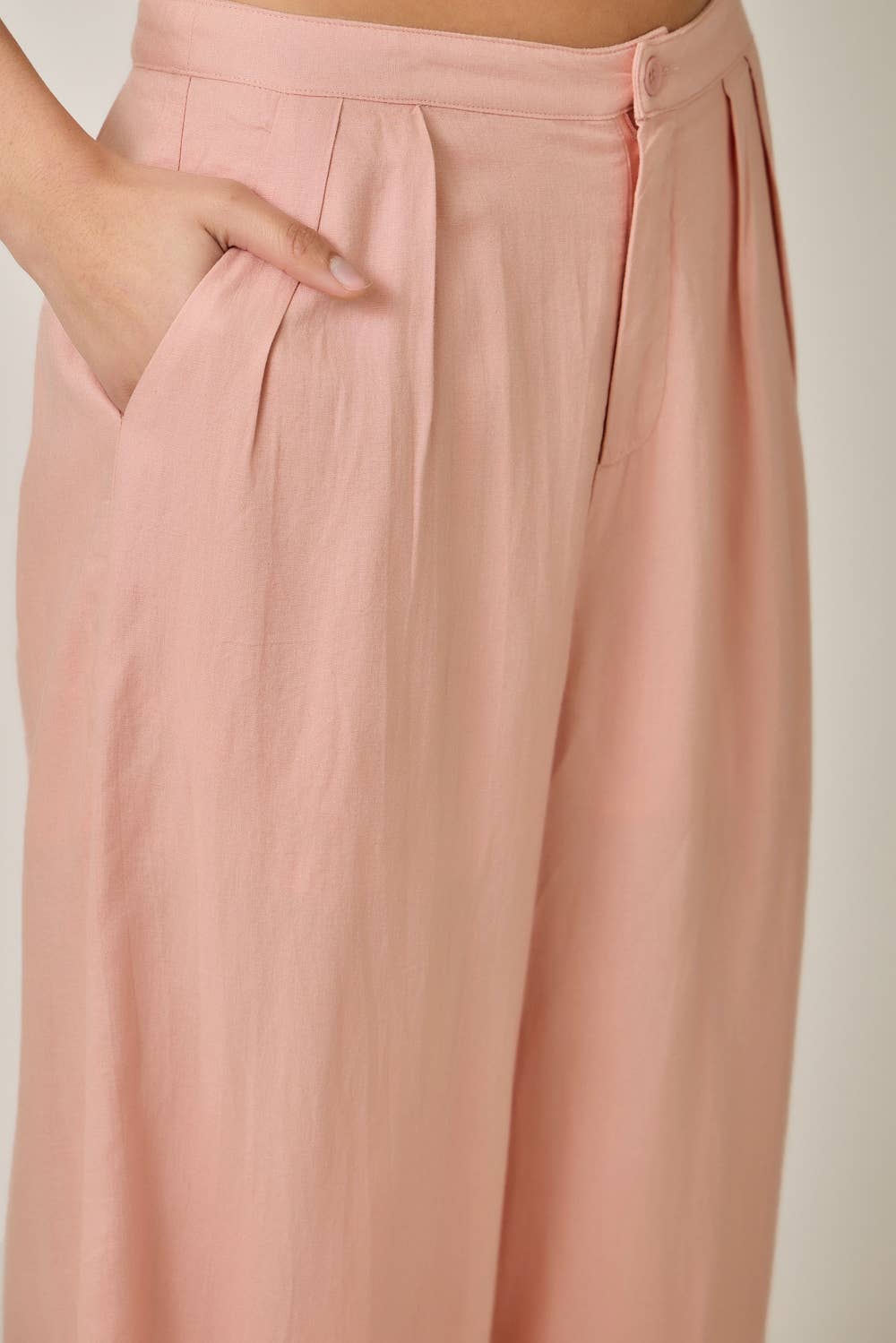 71232 Soft Linen Wide Leg Pants: Dusty Rose / Small