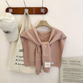 Solid Color Knitted Knotted Shawl–Casual & Cozy _CWASC0757: MAUVE / (OS) 2